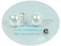 Sell 10-11mm white bread 10-11mm white bread freshwater pearl earrings