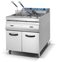 Sell 2-tank 4-basket gas fryer with cabinet