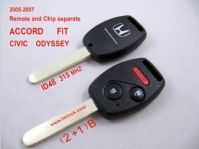 Sell 2005-2007 honda remote key ( 2+1) button and chip separate ACCORD