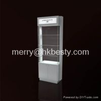 Wooden glass jewelry tower showcase with LED lights