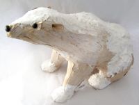 xmas decoration/natural material animal polar bear