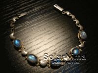 Nepalese Handicrafted Sterling Silver And Rainbow stone Bracelet