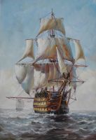 Sell oil painting/boat