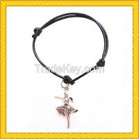 ballet girl alloy charm rope pendent bracelet SL0016