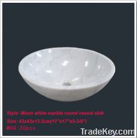 Sell Moon white marble round vessel sink
