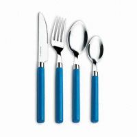 HQ 67H10 24pcs Cutlery Set with Plastic Handle and Mirror Polished Fin