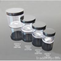 Sell Clear Plastic Jar With Black Cap