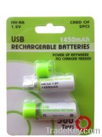 Sell USB Rechargeable AA Battery 1.2V 1450mAh