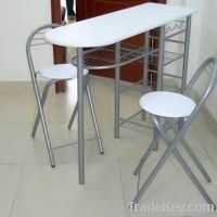 Dining Set with Table and Round Chair Cushion, Made of 1.8cm Thickness