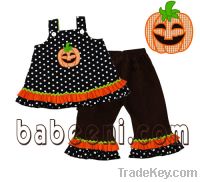 halloween clothing, baby set, smocked clothes