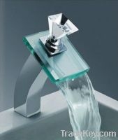 single glass handle glass waterfall faucet