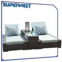 Rattan Chaise Lounge Set