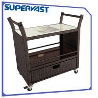 Rattan Serving Cart