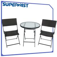 Rattan Folding Patio Chat Set