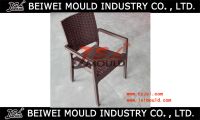 Customized plastic rattan chair mould with armrest