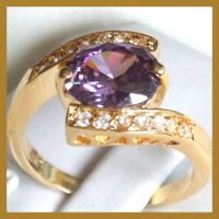 Low price sell stock for 18KGP Yellow Gold and Gemstone Imitated Ring