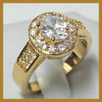 Lady Jewelry Refined Clear & Crystal in 14KT Stamped Yellow Gold Ring
