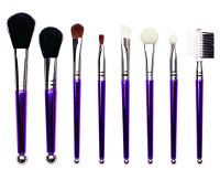 8-pcs Makeup Brush Kit with Fashion Color, with Shiny Blue Wooden Han