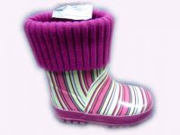 kid's rubber boots with wool type