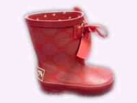 kids rubber boots with ribbon