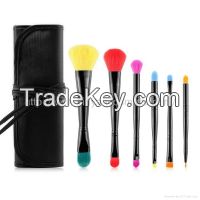 Sell  OEM 6 Double head portable color cosmetic brush set