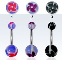 Sell body jewelry wind  acrylic ball   belly ring