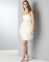 feather dress, feather skirt, wedding dress, wedding gown