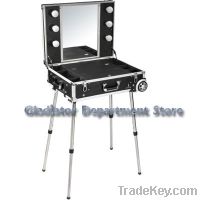 Sell Aluminum Beauty case with legs, trolly and light (D9605)