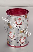 PVC christmas Gift Tin Bucket, kids toy candy tin bucket, xmas pvc storage box