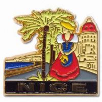 Zamac (Zinc Alloy) Pin/Badge with Soft Enamel in Gold Plating - INQ606