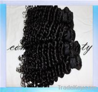 aaa grade kinky curl black 100% indian remy human hair extension