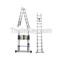 double using telescopic aluminum ladder 16.4feet 16 stairs 5M maximum load 150kgs