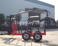 3ton log trailer with crane CE approved