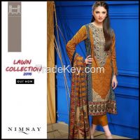 Offer New Embroidered Printed Lawn with Chiffon Dupatta