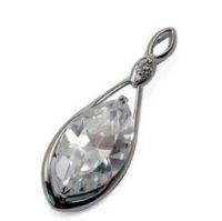 Sell 925 sterling silver pendants with white cz stones, rhodim plating
