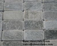 Grey Paving Stone Slate, tumbled cubic stone slate, paving slate slab