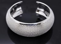 Sell Small Wave Design Big Bangle, 925 Sterling Silver AB166