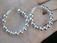 Sell 6mm Beads/Balls Hoop Earrings, 925 Sterling Silver AB177