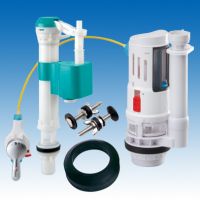 Toilet tank fittings: Complete kits with flush valve and fill valve