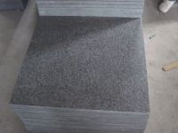 Sell black basalt G684 flamed and brushed tile