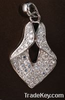 Sell Sterling silver micro paved pendant P207029