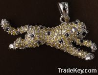 Sell Sterling silver micro paved leopard  pendant