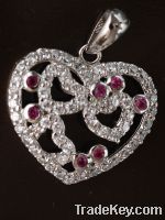 Sell Sterling silver micro setting heart pendant
