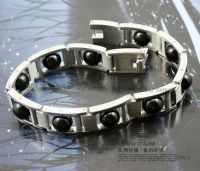 Sell 361L black beads titanium steel bracelet