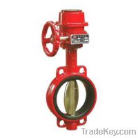 Sell  Wafer Type Fire fighting of signal  Gear Box Butterfly Valve
