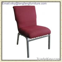 Sell burgundy metal frame fabric commercial church chair (CH-002)