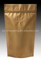 stand up zipper bag wiht valve for coffee