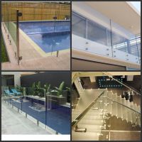 frameless glass fence/swimming pool deck glass /glass deck panel