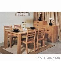 Dinner Table, Made of Particle Board with Wood Vein Melamine Materia