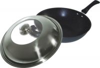 Hard-anodized aluminum non-stick wok